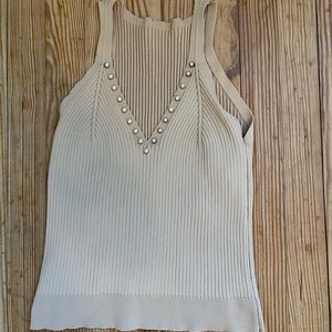 Beige top with studs